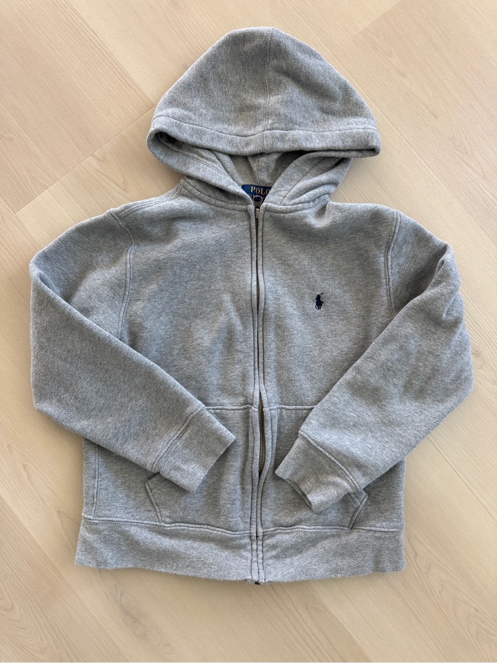 Polo by Ralph Lauren Light Gray Zip-Up Hooded Sweatshirt